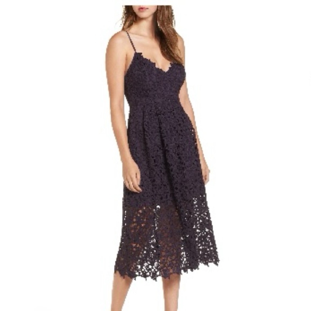 ASTR the Label Lace Midi Dress - Eggplant